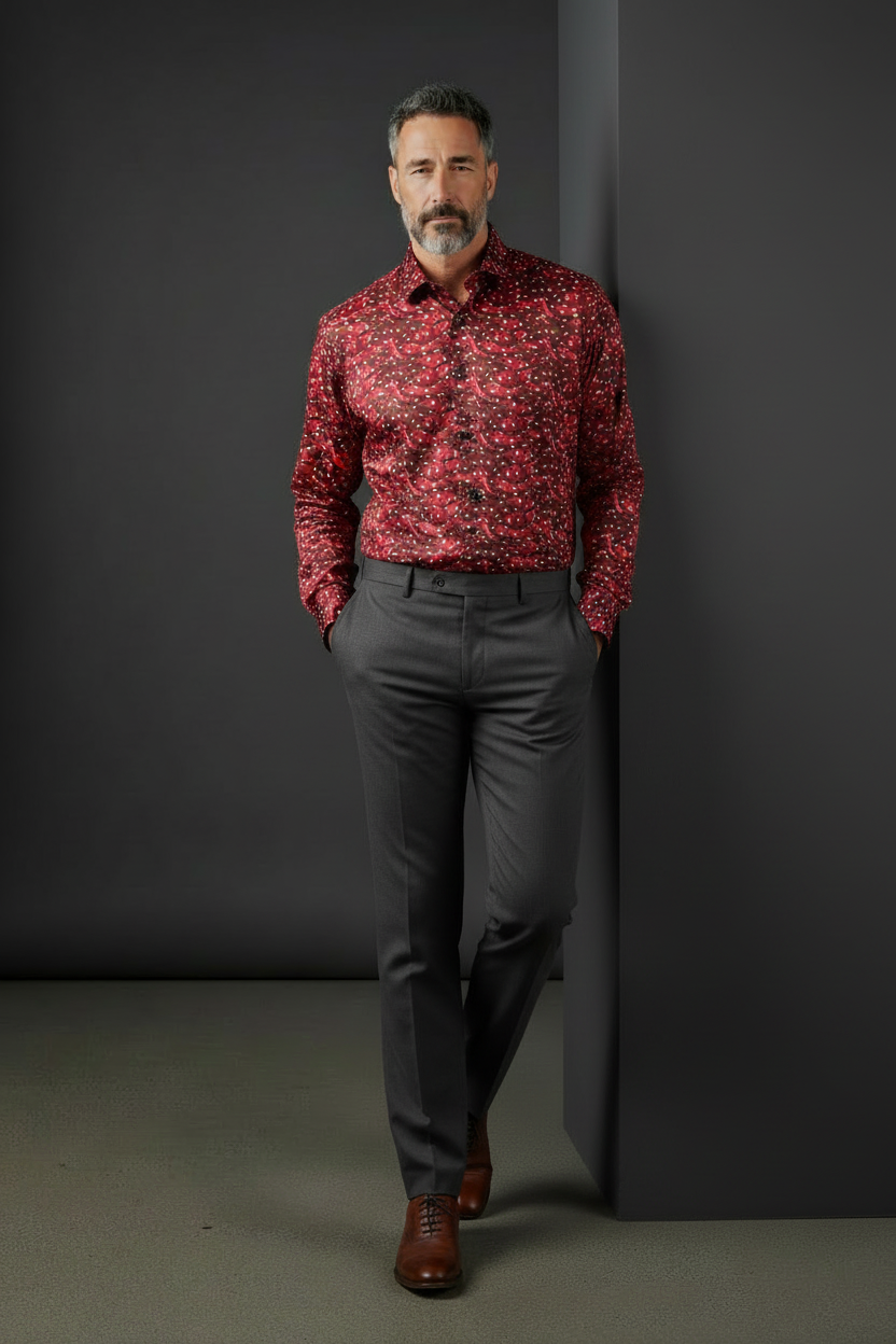Vercini Premium Cotton Polka-Dot Shirt