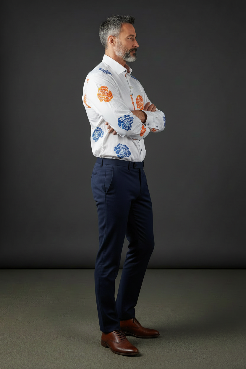 Mediterranean Muse Button-Up Casual Shirt