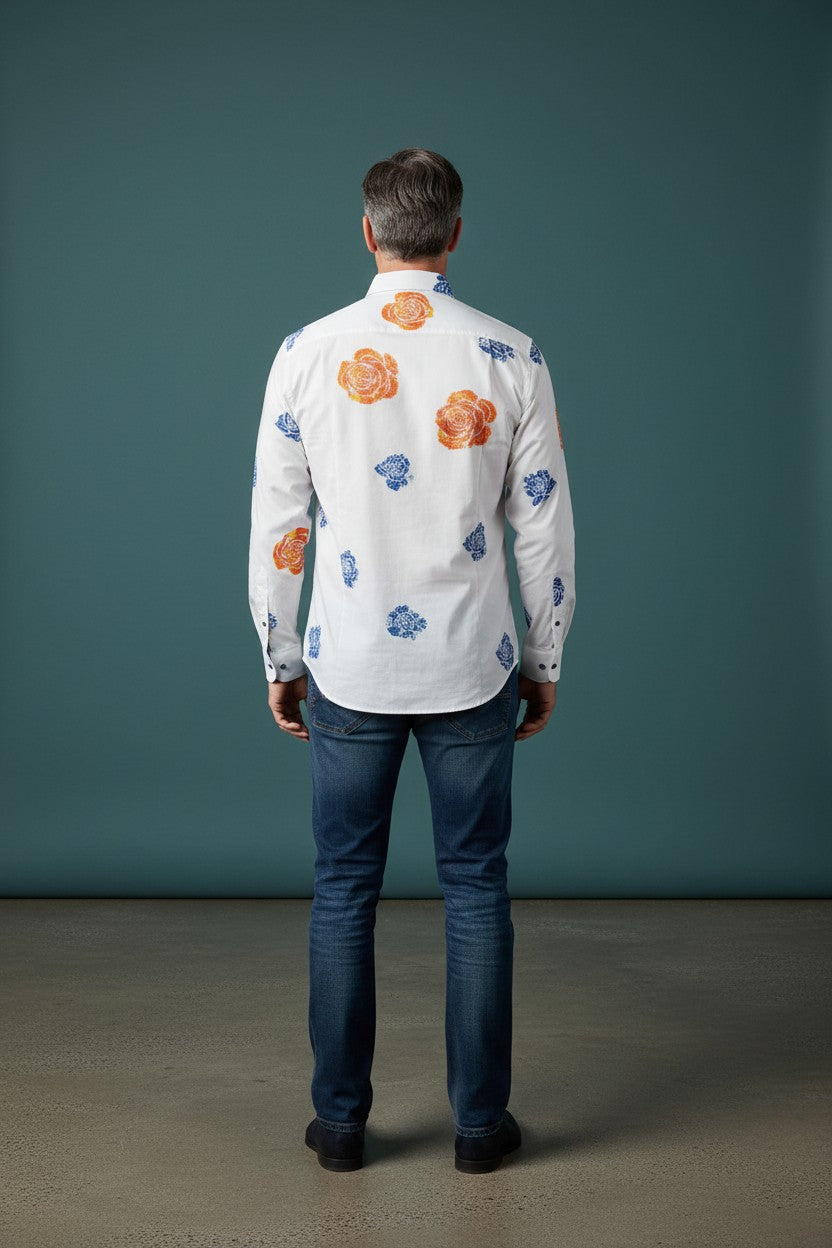 Mediterranean Muse Button-Up Casual Shirt
