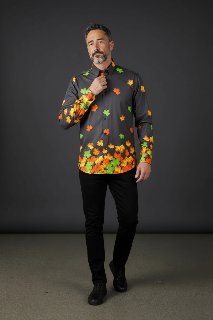 Fig Leaf Fall Vibe Casual Shirt by Vercini