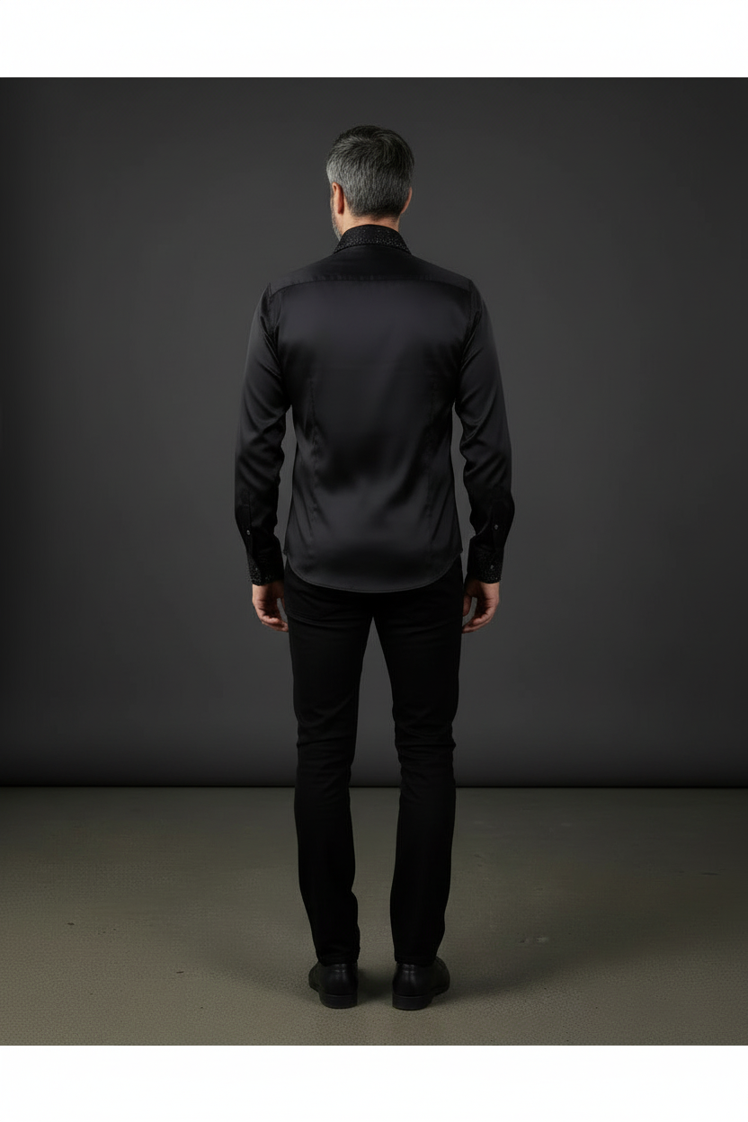 Embellished Dress Shirt - Premium Studded Collar & Cuffs