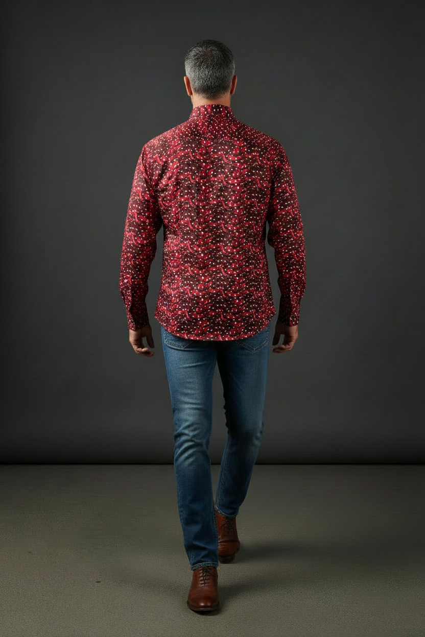 Vercini Premium Cotton Polka-Dot Shirt