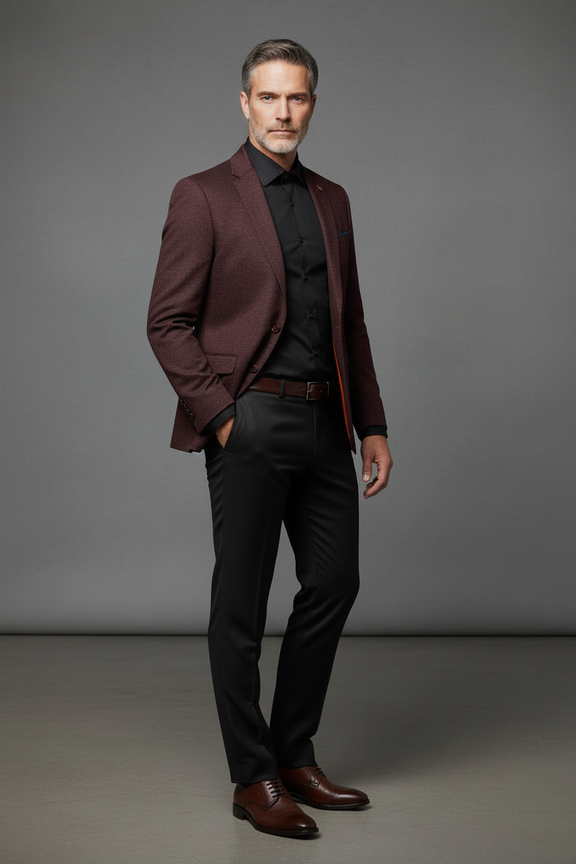 STYLISH BLACK AND ORANGE BLAZER