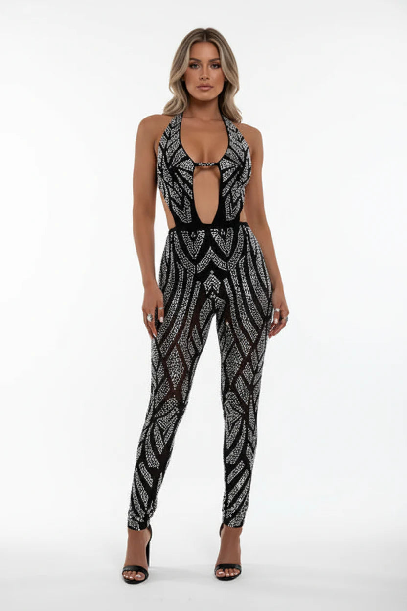 Kiss This Rhinestone Jumpsuit