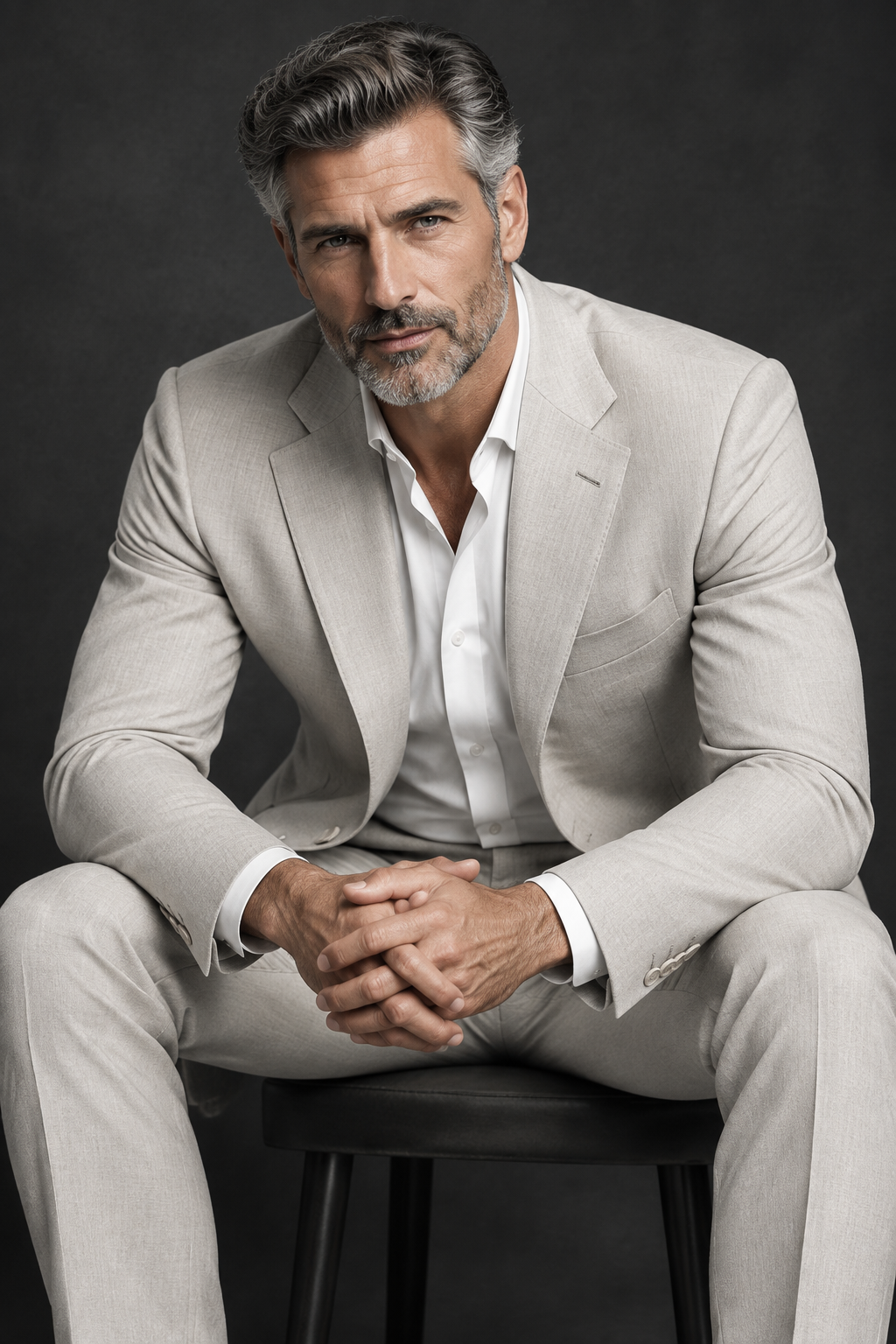 Vercini Slim Fit Light Beige Two-Piece Suit
