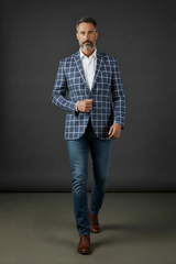 Vercini Regal Grid Men's Blazer