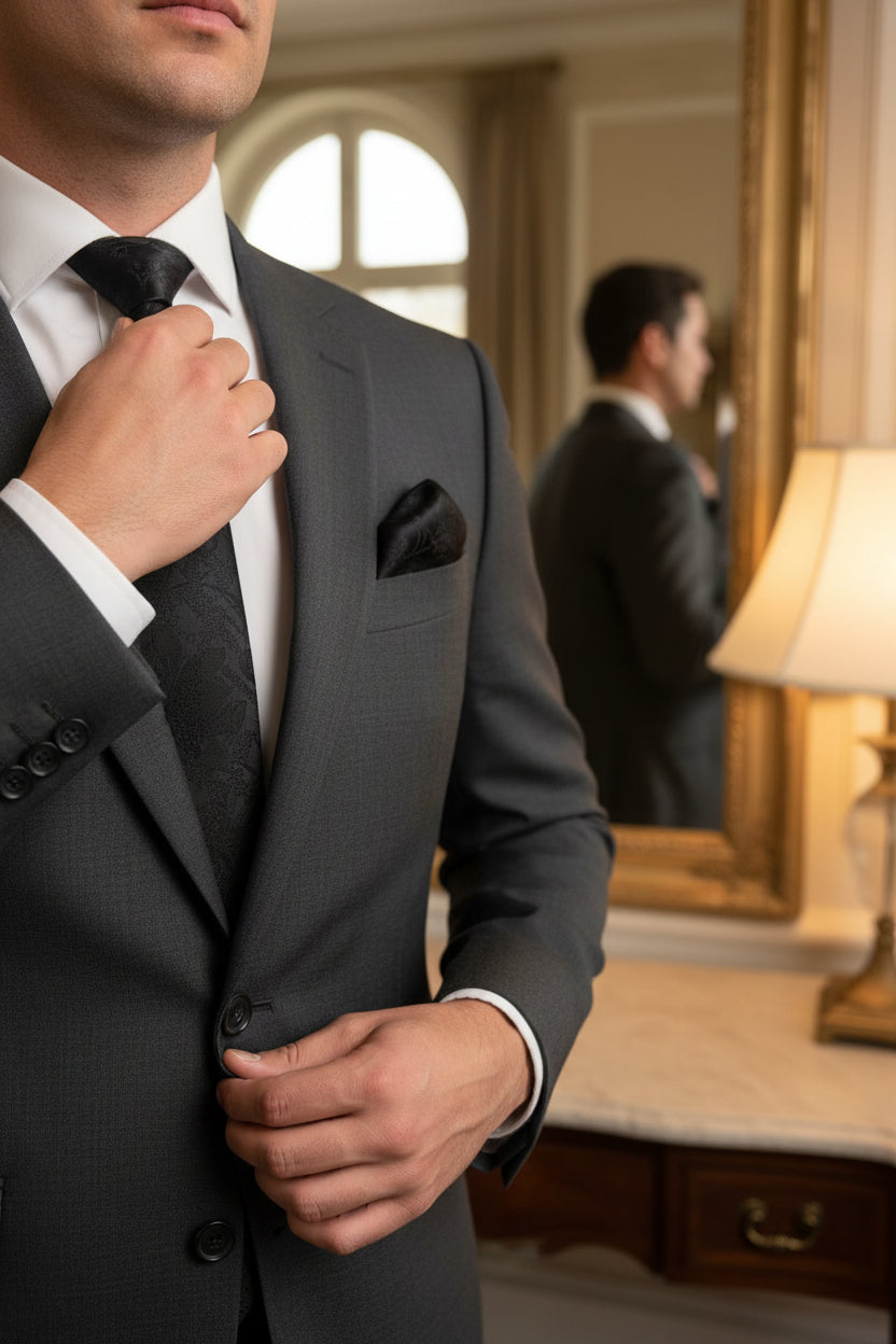 Premium Jacquard Tie - Black Tonal