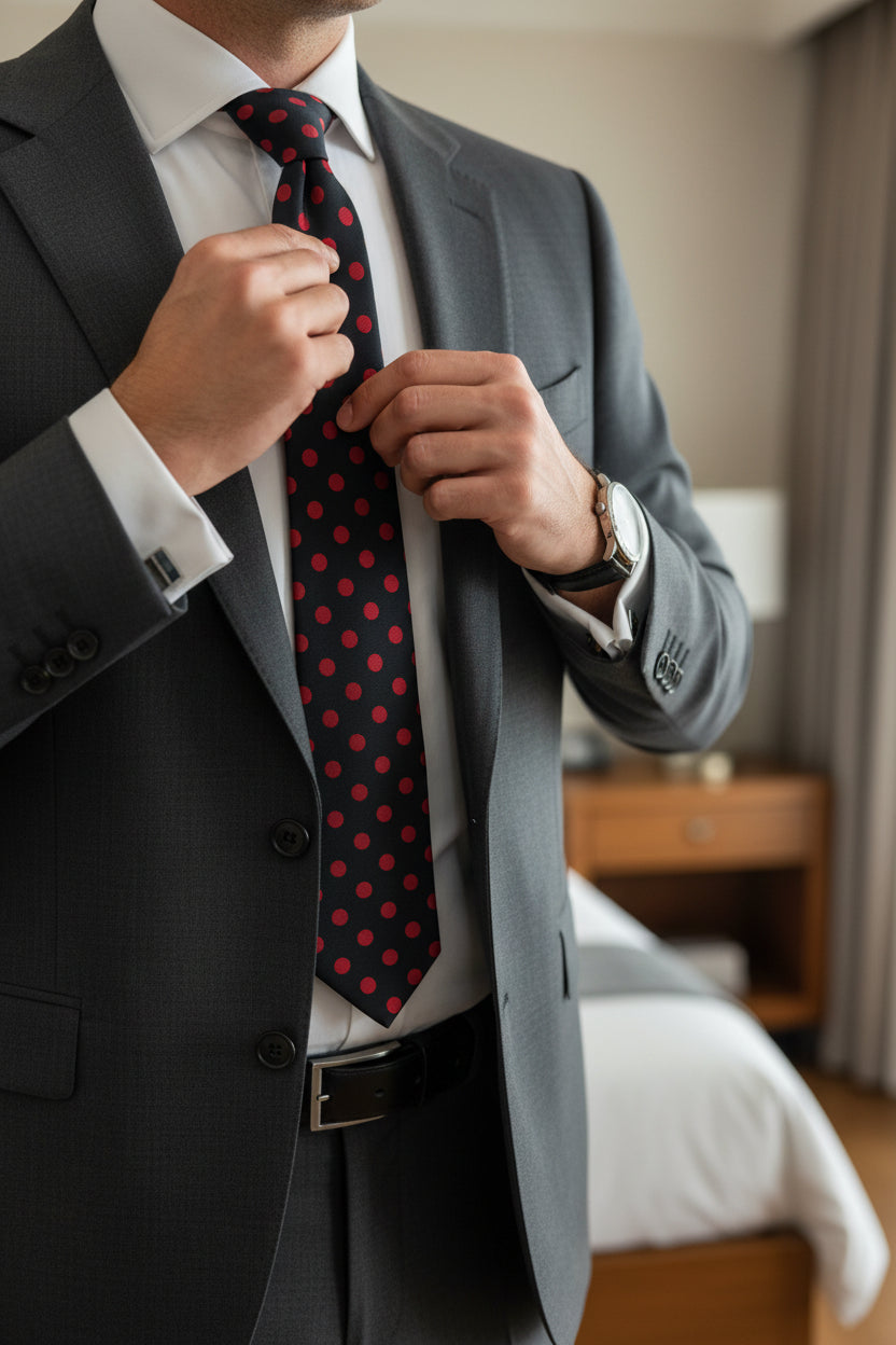 Brown Polka Dot Tie | Classic Pattern Necktie | Vercini