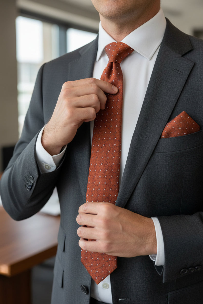 Purple Dot Pattern Tie with Pocket Square Set - Vercini