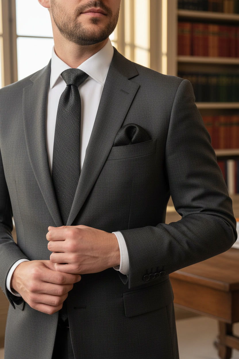 Premium Textured Tie - Black