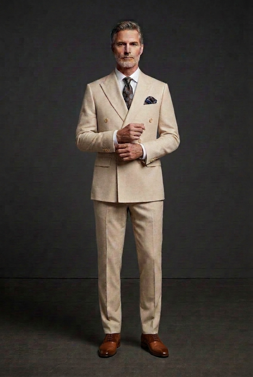 Lighter beige suit adjusting cuff