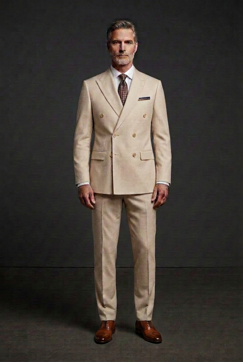 Lighter beige suit front-facing