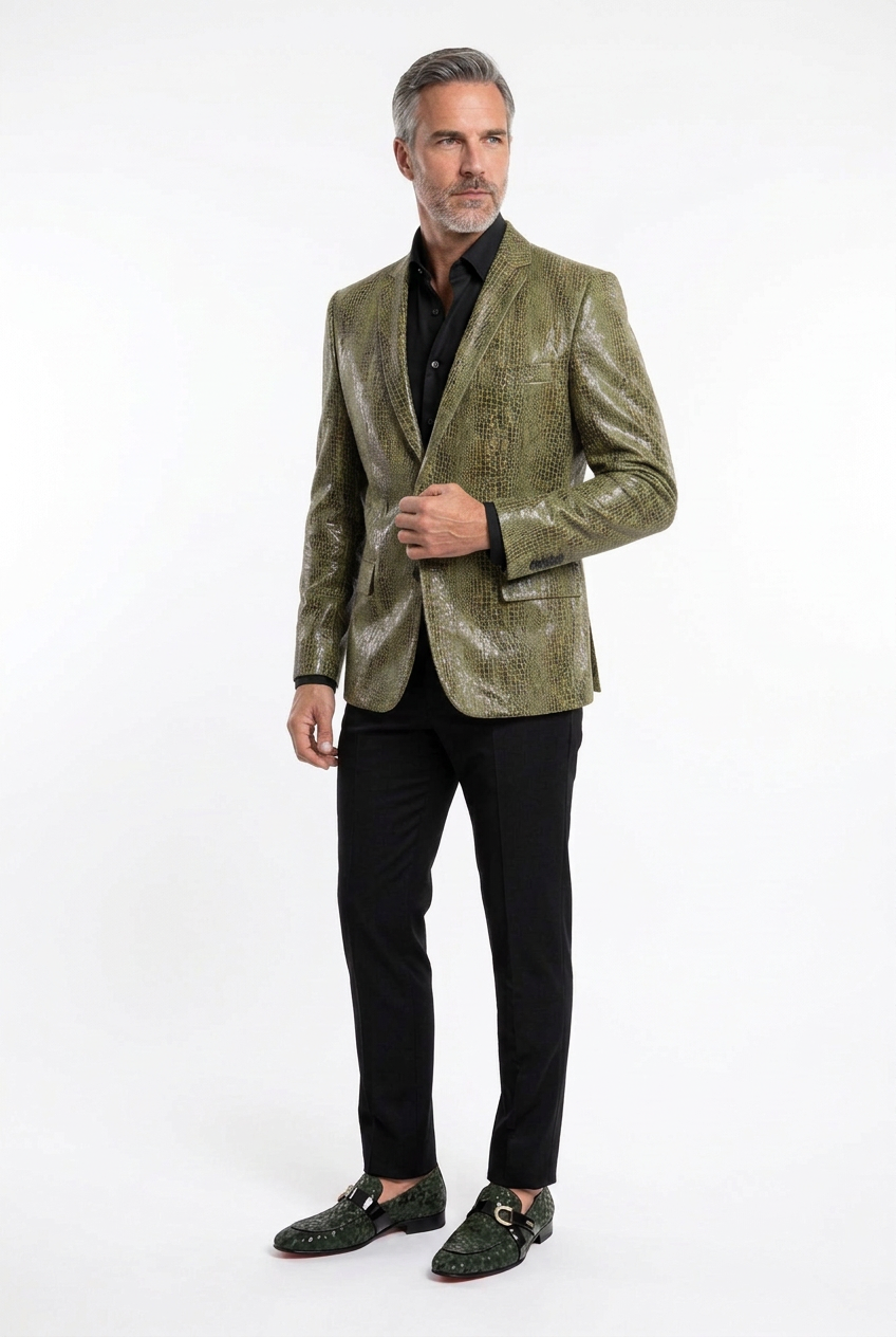 Men's Crocodile-Pattern Blazer