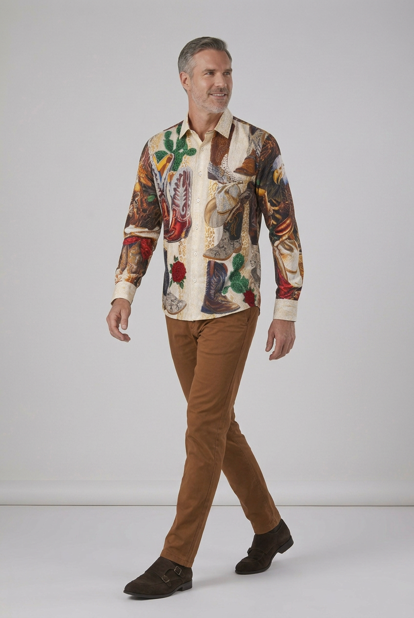 Model H in a diagonal walking pose