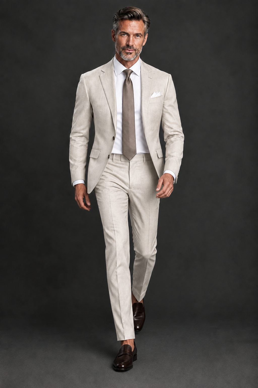 Model walking toward camera