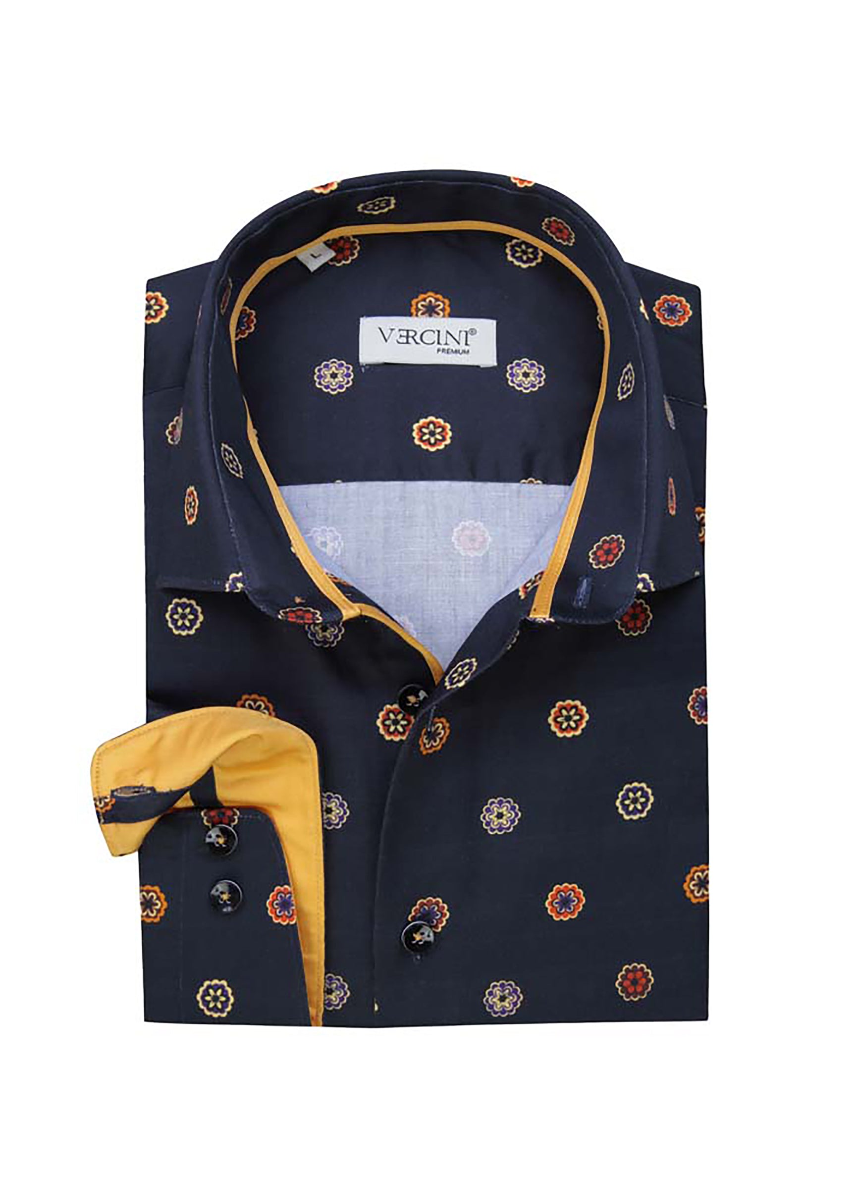 Shirt NAVY BLUE VERCINI COLLAR SHIRTS Casual Shirts Vercini