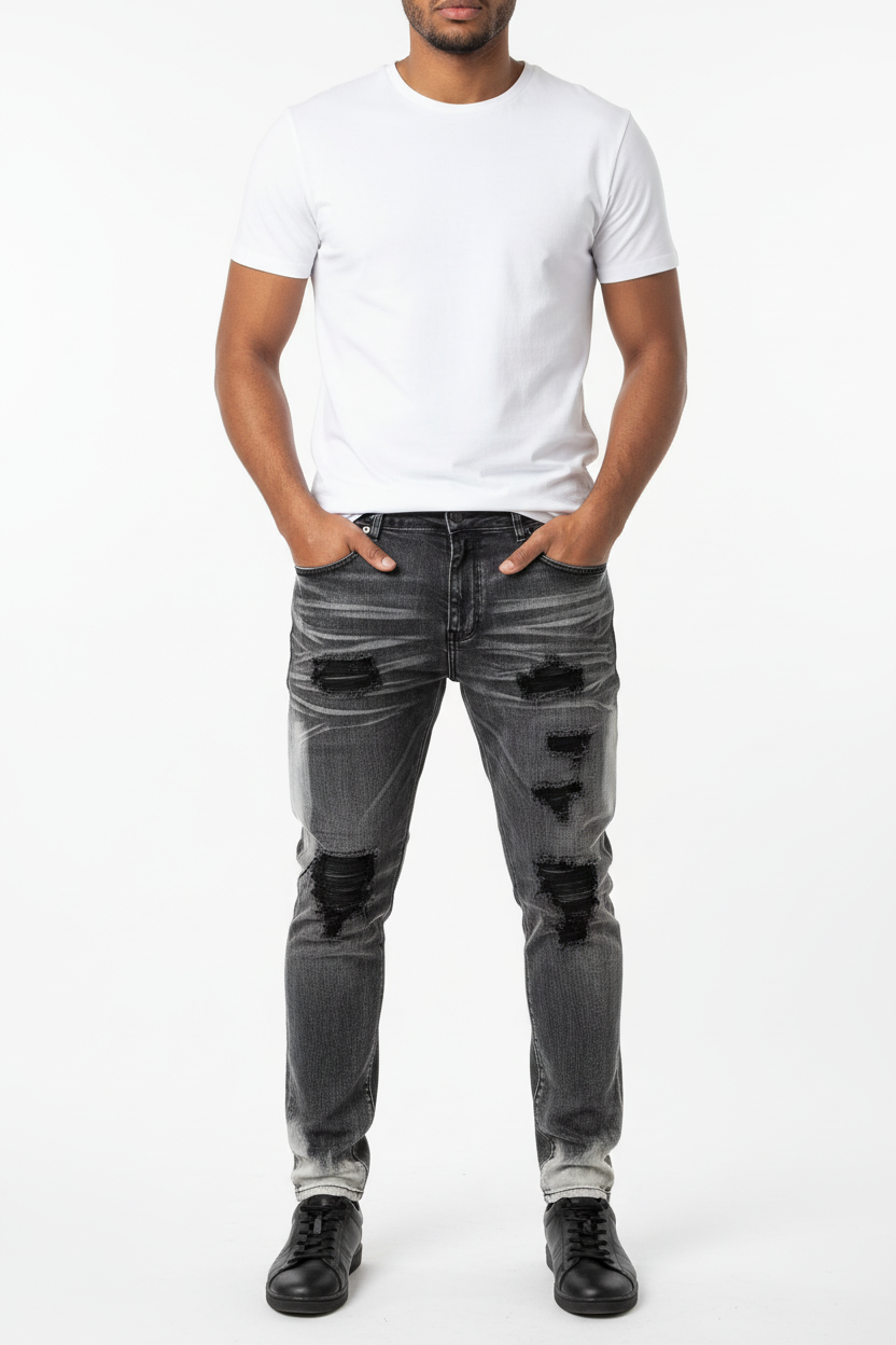 Pose 1 - White t-shirt, front-facing