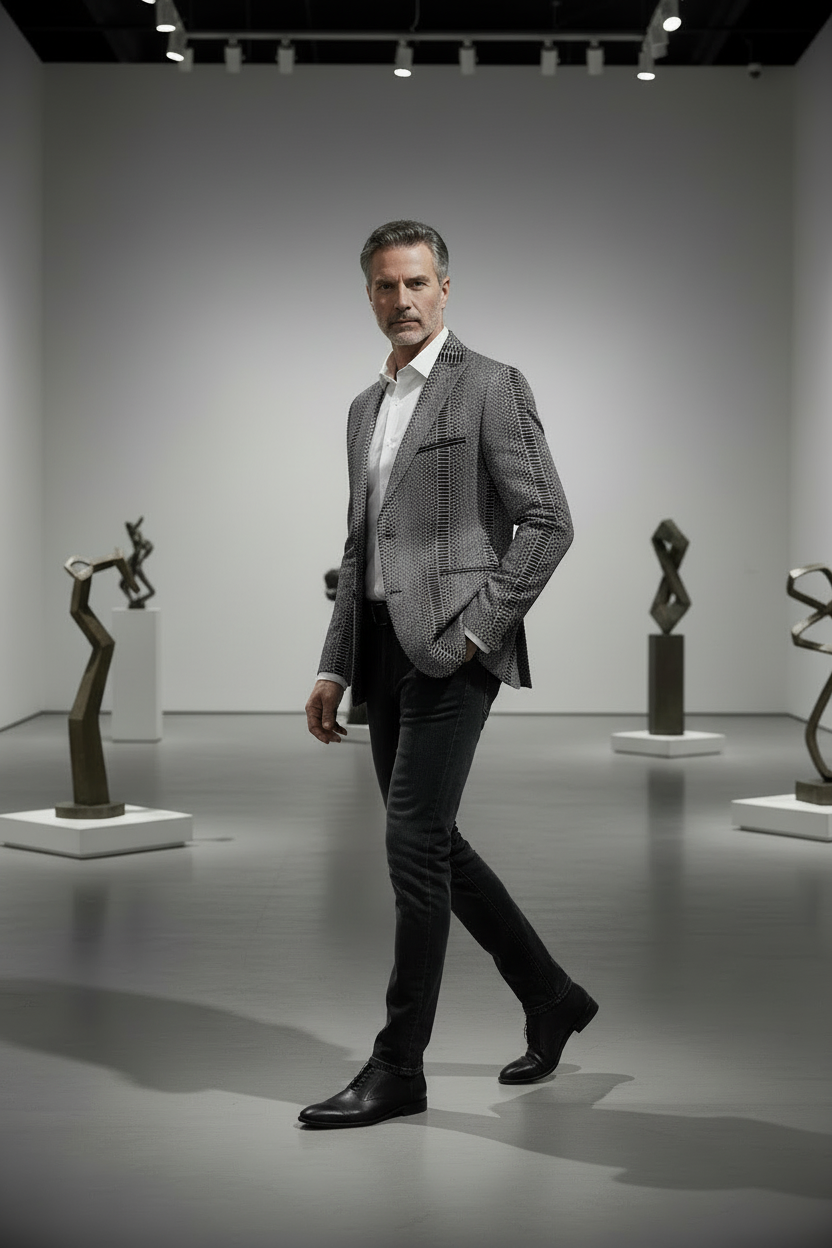 LACK SNAKE SKIN JACQUARD BLAZER