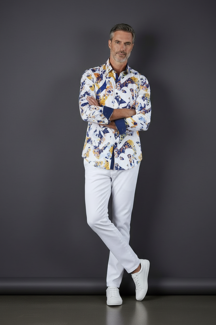 Abstract Art Print Dress Shirt