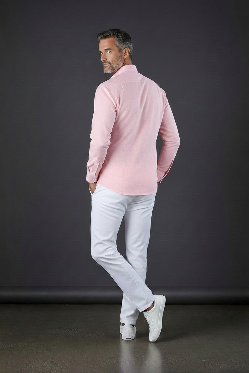Avenue 21 Pink Textured Dress Shirt