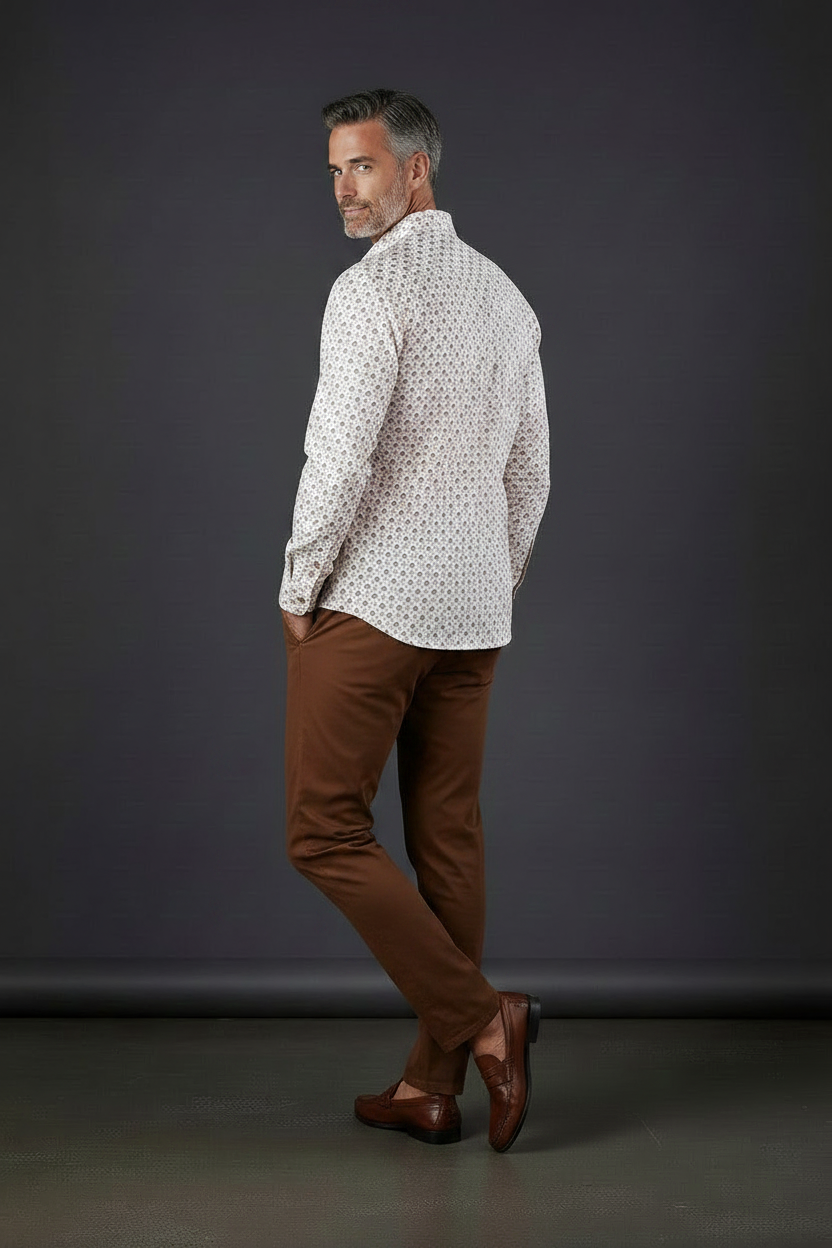 vercini Geometric Print Dress Shirt