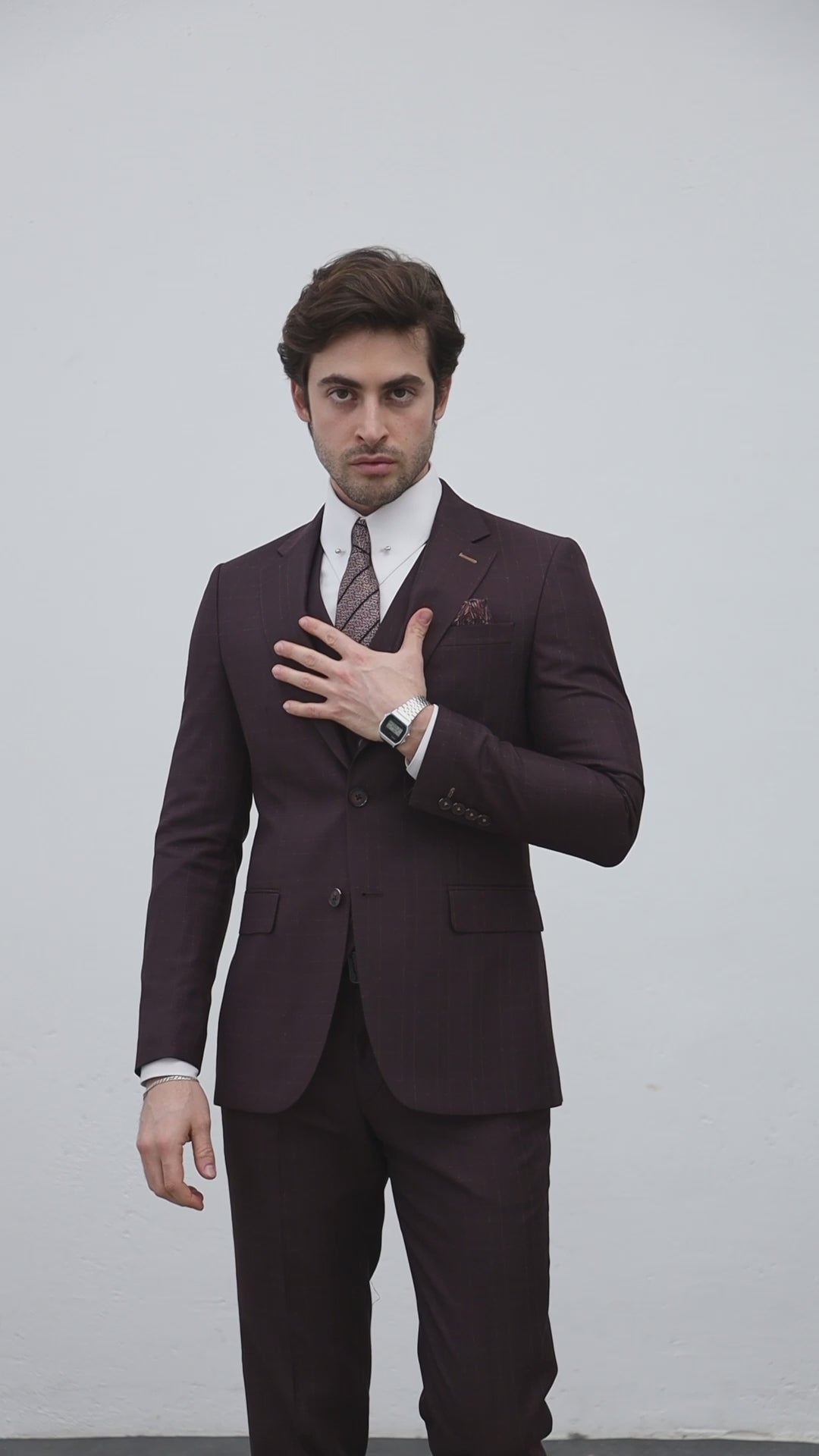 Graphite Gridlock Prestige Men's Suit By Vercini