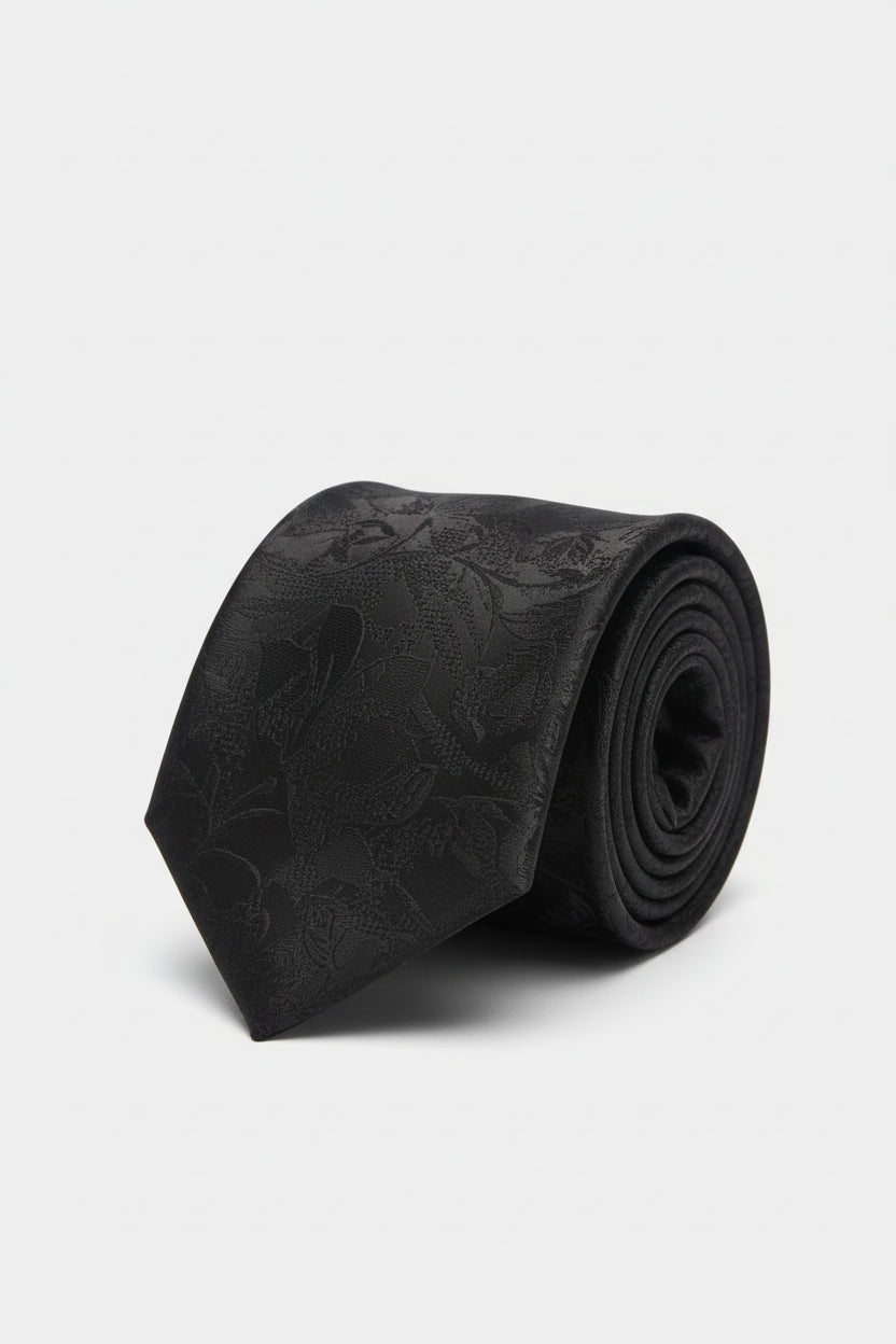 Premium Jacquard Tie - Black Tonal