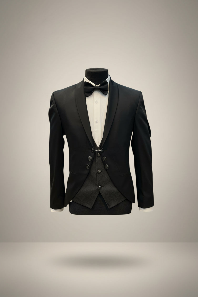 Black Tuxedo with 6-Button Front Jacket