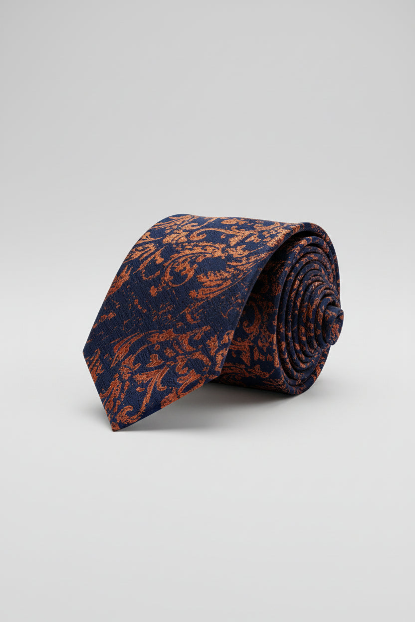 Navy Blue Vercini Royal blue floral tie