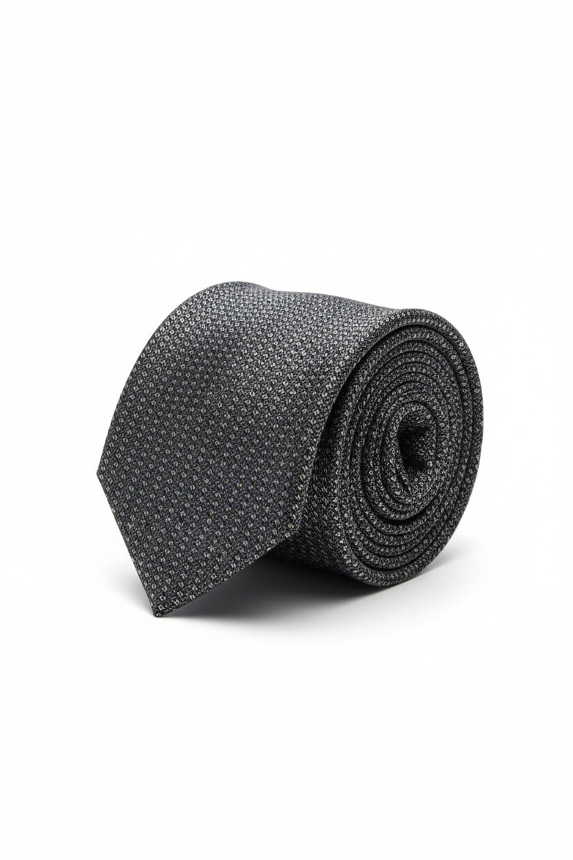 Gold Micro-Pattern Tie with Pocket Square Set - Luxury Formal Accessory
