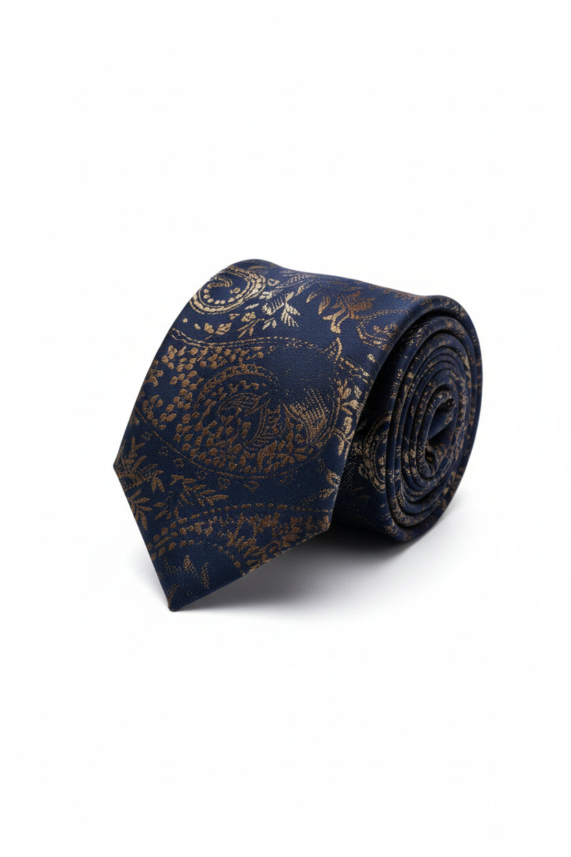 Paisley Silk Tie with Multicolor Embroidery