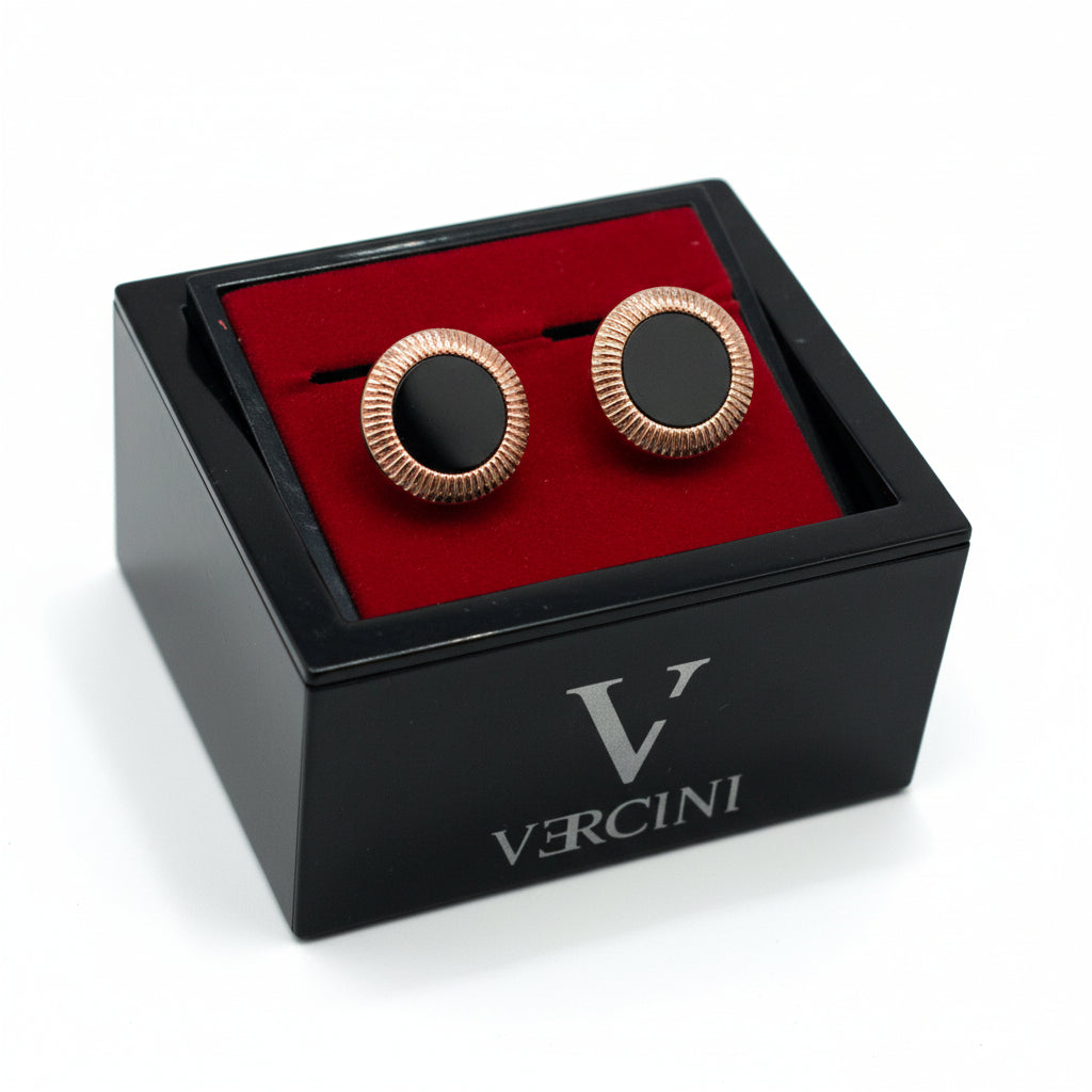 Vercini Luxury Rose Gold Cufflinks - Premium Men's Formal Accessories