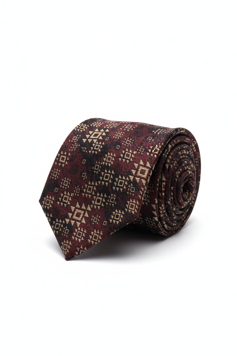 Geometric Pattern Silk Tie