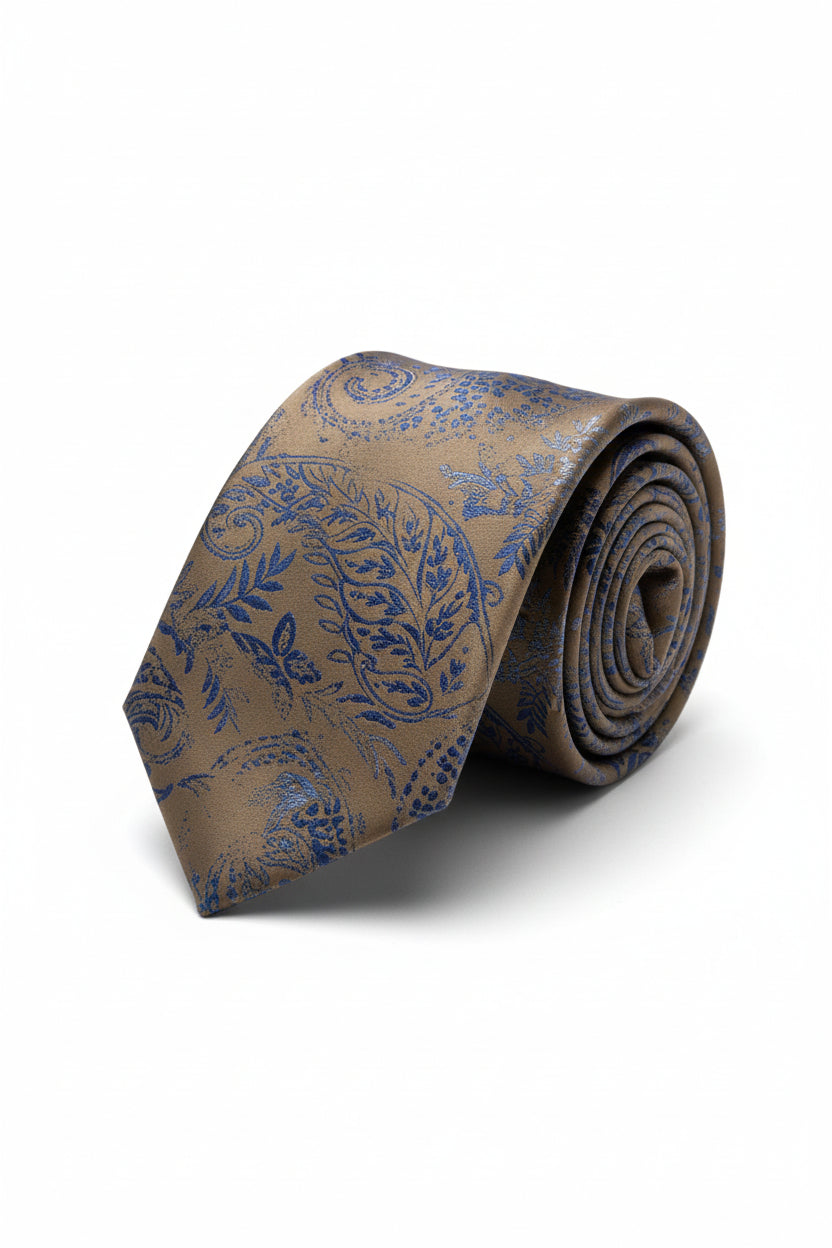 Paisley Silk Tie with Multicolor Embroidery