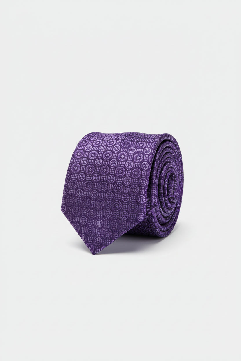 Vercini purple tie geometric design