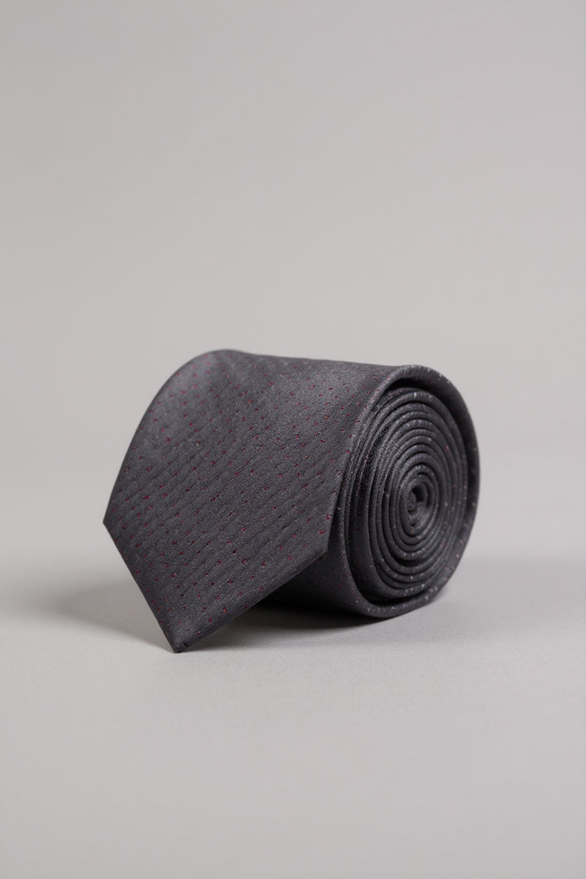 Taupe Dot Pattern Tie with Matching Pocket Square - Luxury Men's Necktie Set