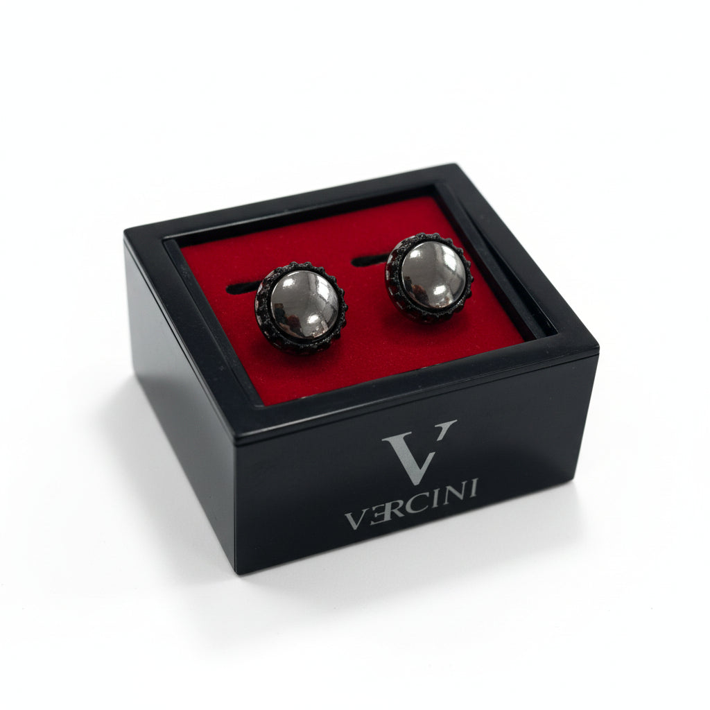 Vercini Gunmetal Hematite Cufflinks