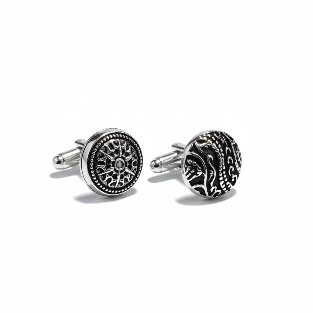 Vercini Ornate Silver Cufflinks