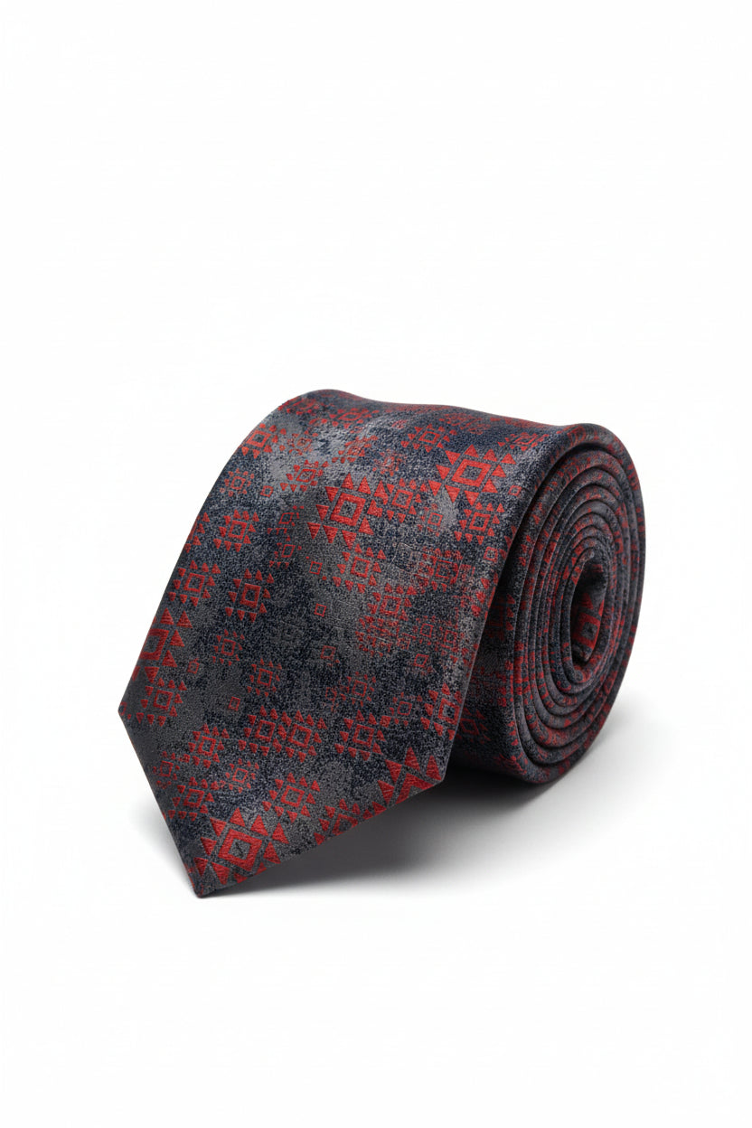 Geometric Pattern Silk Tie
