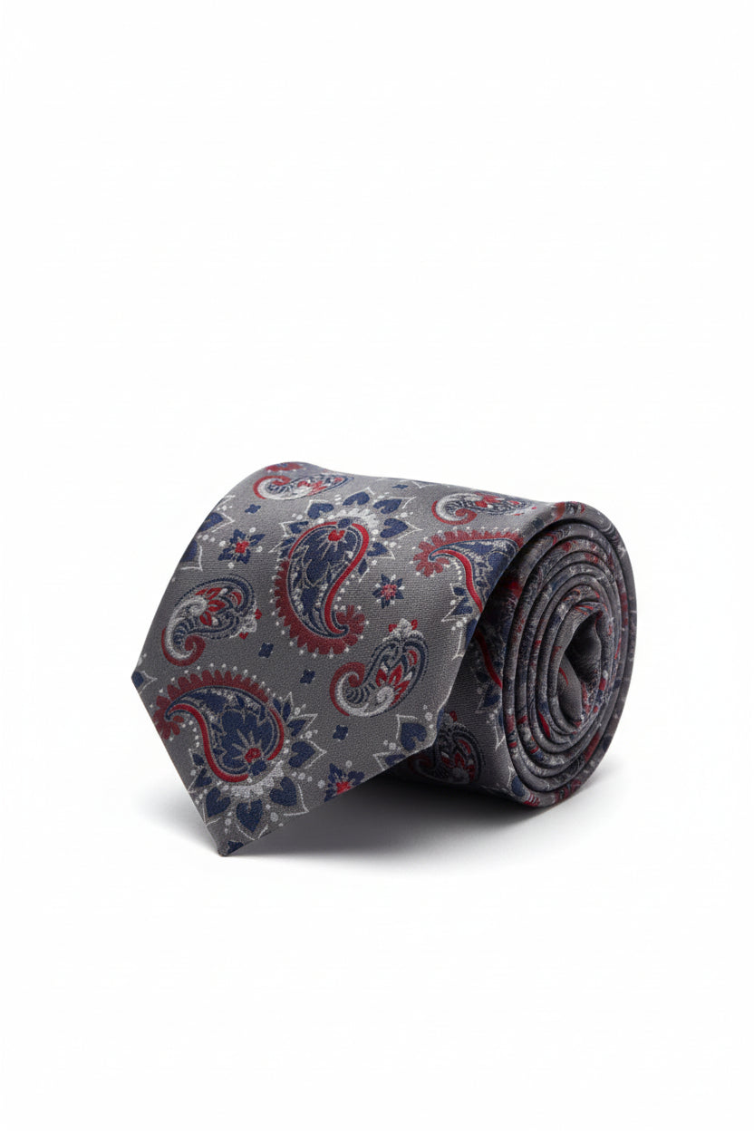Burgundy Celestial Tie with Pocket Square Set - Moon & Stars Necktie