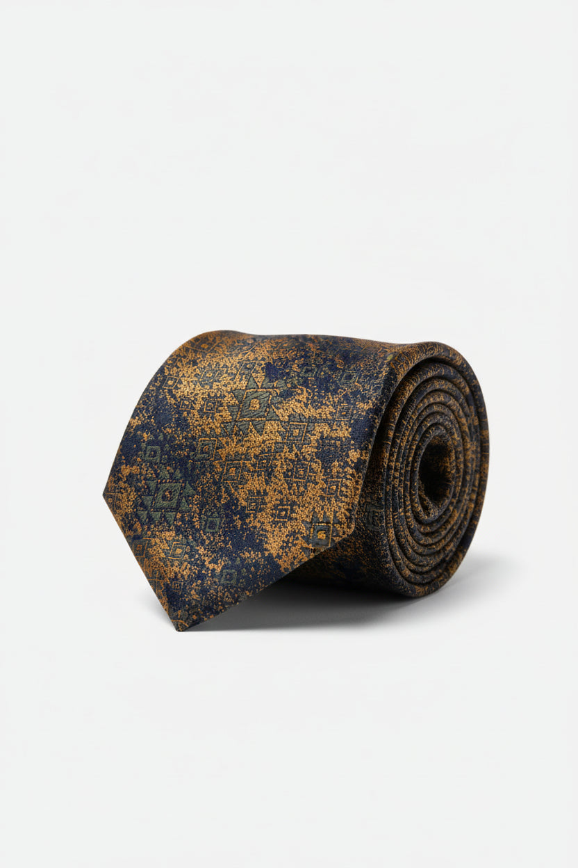 Geometric Pattern Silk Tie