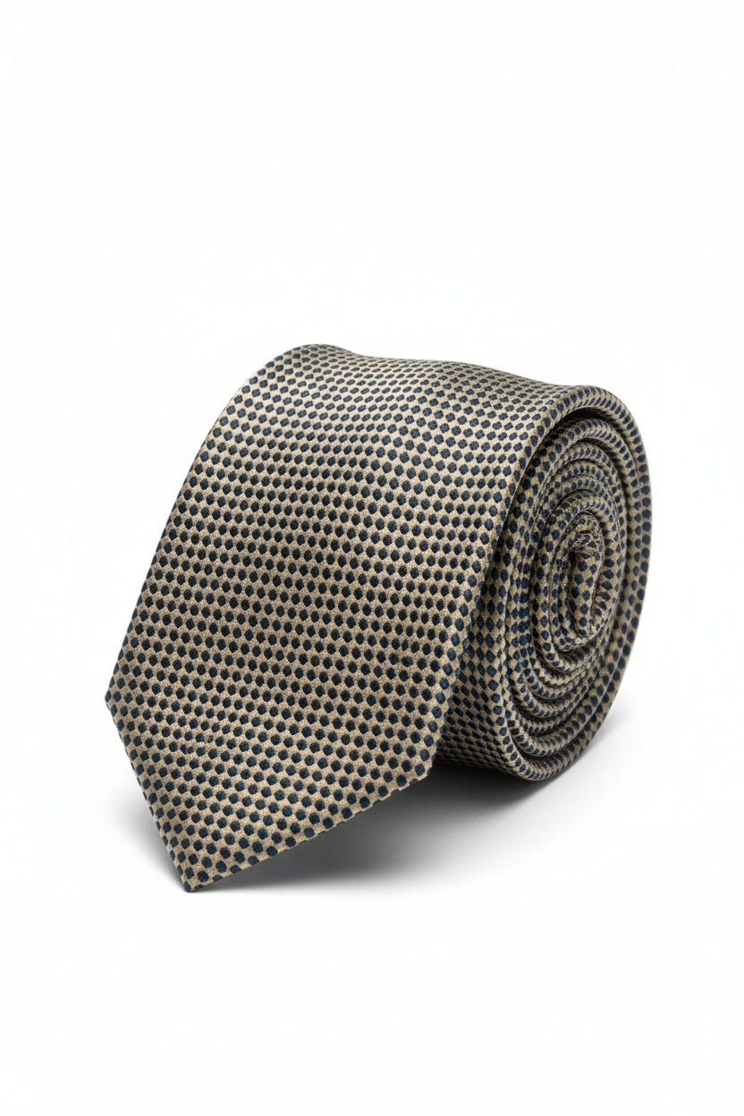 Premium Dotted Pattern Tie - Silver