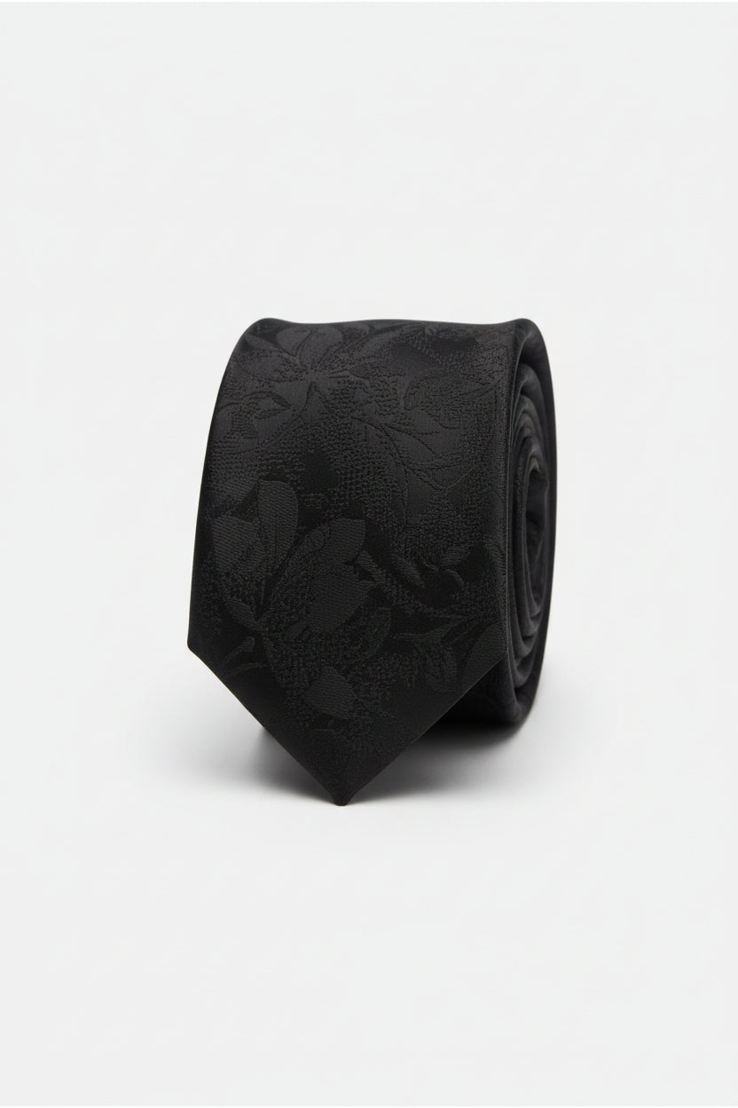 Premium Jacquard Tie - Black Tonal