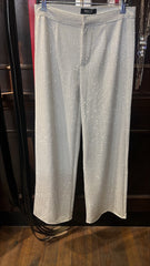 WHITE RHINESTONE WIDE LEG PANTS