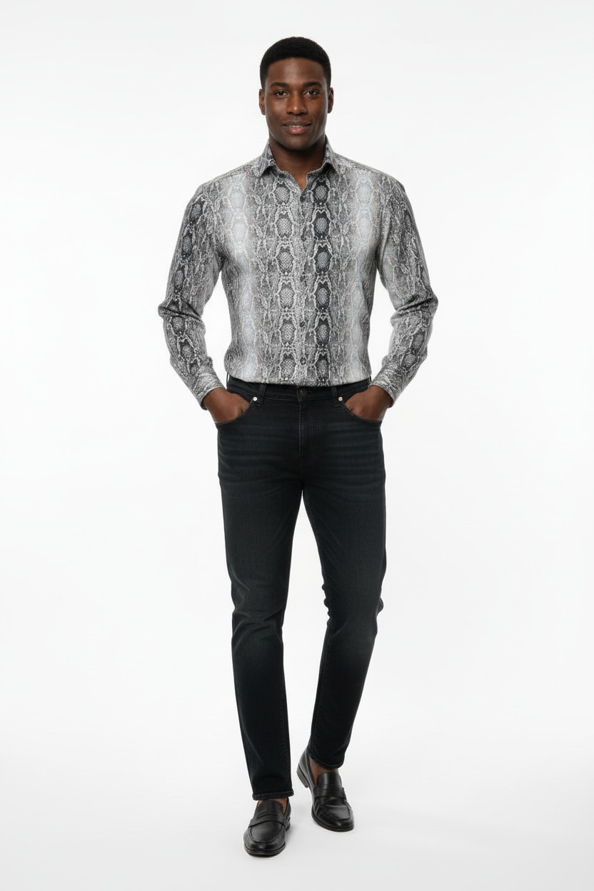 Python print Luxe Button-Down Shirt