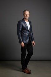 Men's Slim Fit Snakeskin Pattern Blazer - Premium Textured Sport Coat