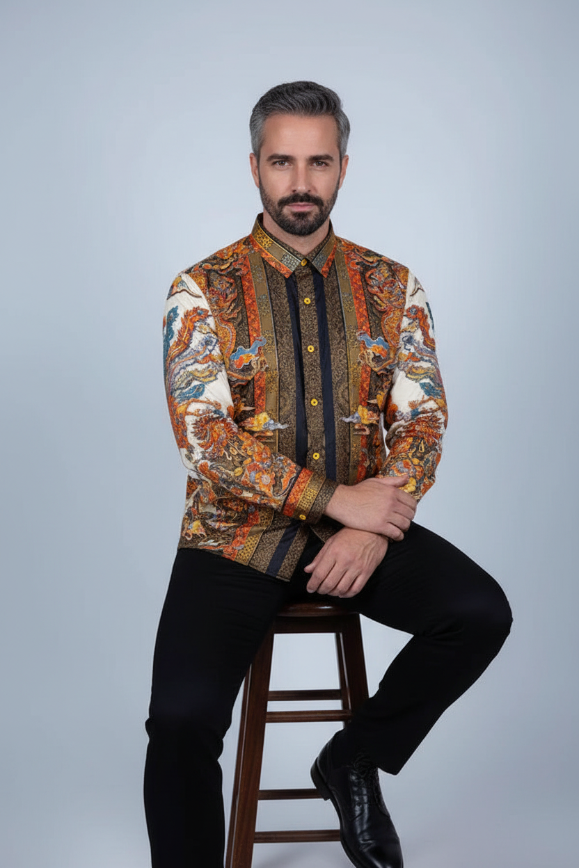 Seated sophisticated pose