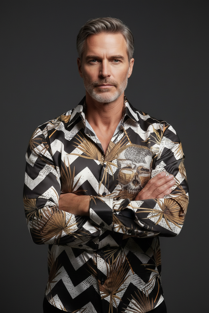 Shiny Shirt Single Frill – Close Up Pose