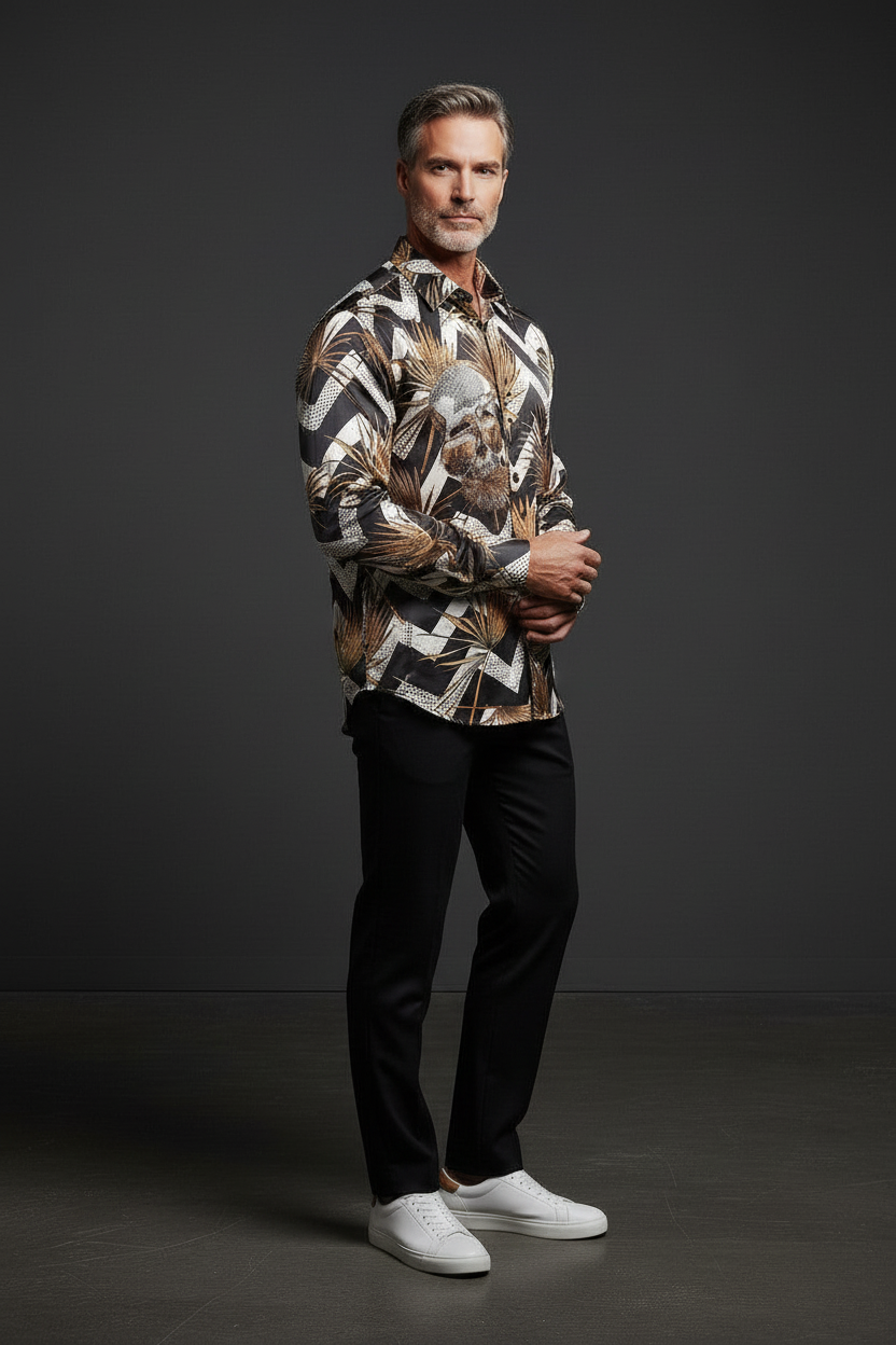 Shiny Shirt Single Frill – Side Profile Pose