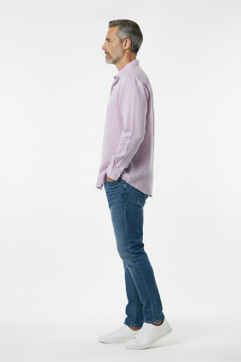 Vercini Linen Spread Collar Shirt